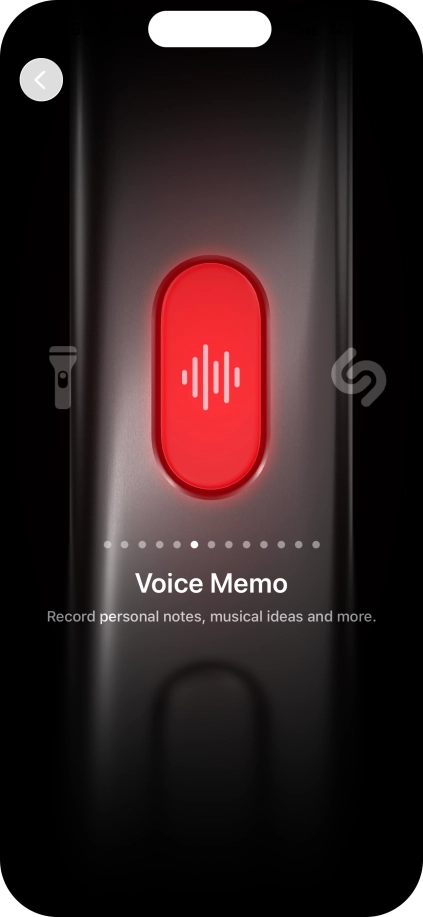 Slide your finger right or left on the screen to select the required function. Slide your finger right or left on the screen to select the required function.