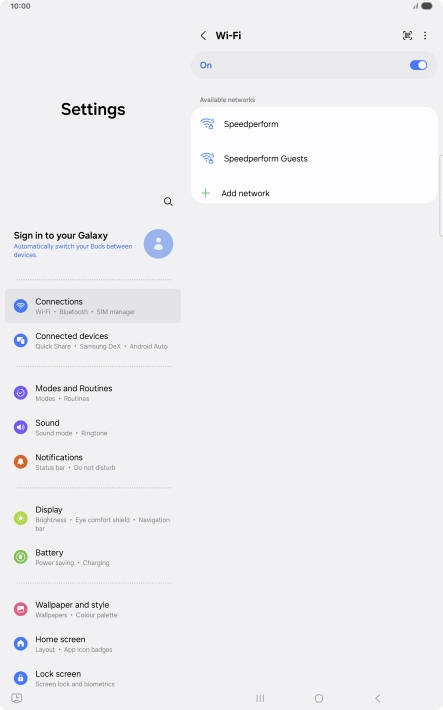 Press the required Wi-Fi network.