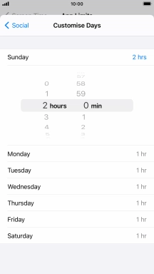 Select the required time limit.
