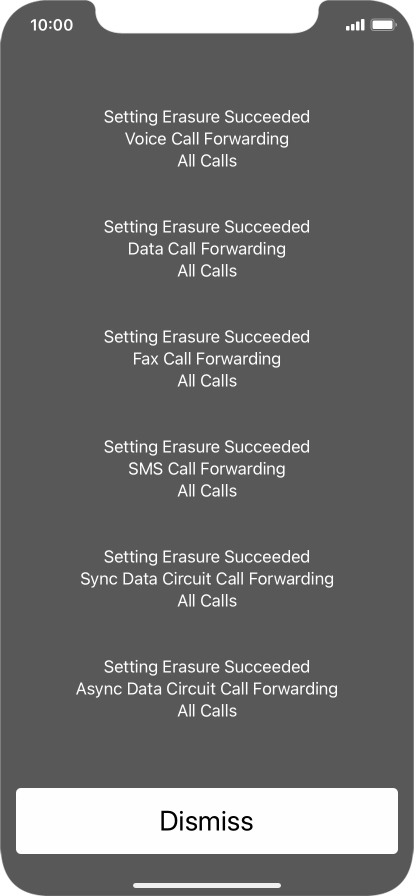 Press Dismiss. Press Dismiss.