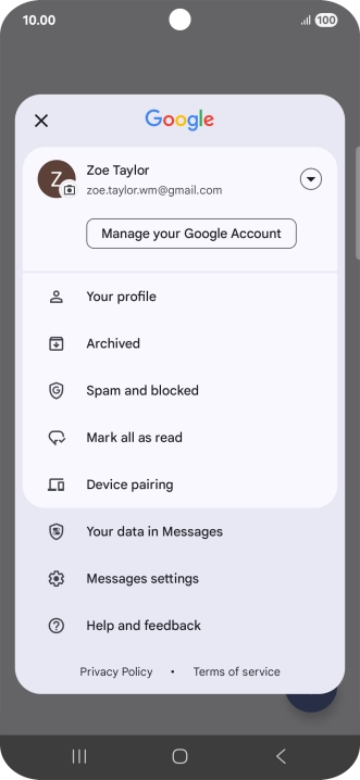 Press Messages settings.