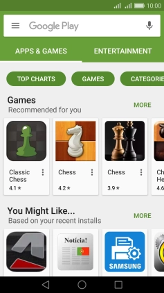 Press the search field.