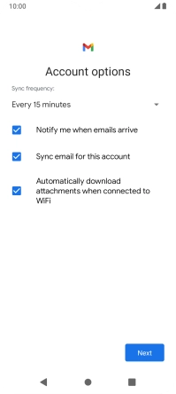 If this screen is displayed, you email account has been recognised and set up automatically. Follow the instructions on the screen to key in more information and finish setting up your email account.