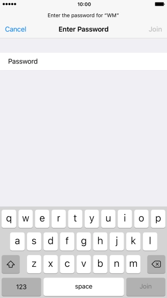 Press Password and key in the password for the Wi-Fi network.