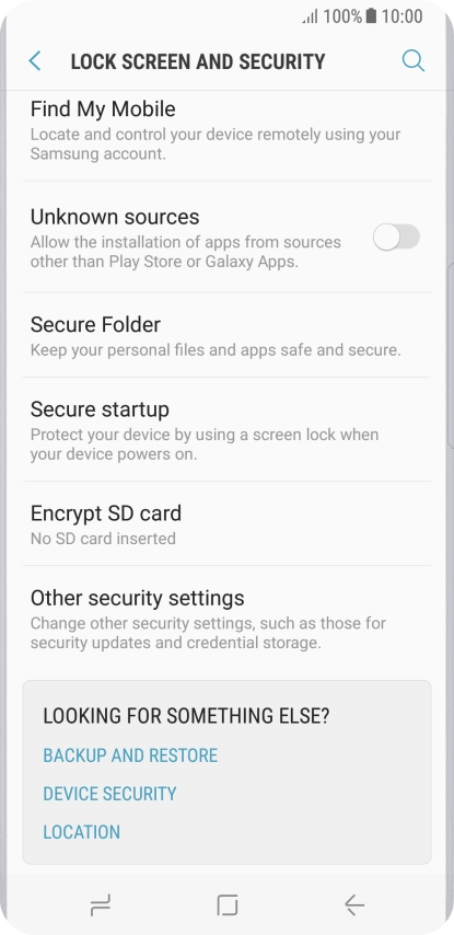 Press Other security settings. Press Other security settings.
