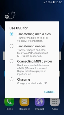 Press Transferring media files to turn on the function.