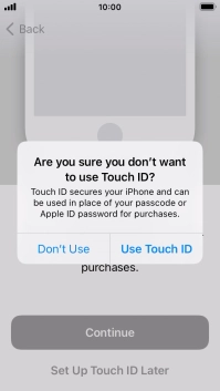 If you turn off the function, press Don't Use.