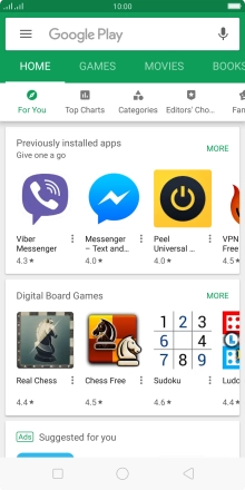 Slide your finger right starting from the left side of the screen.