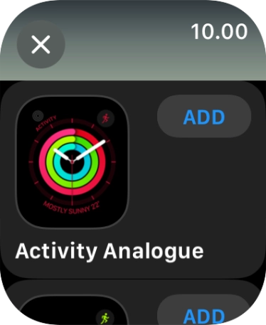 Press the required watch face.
