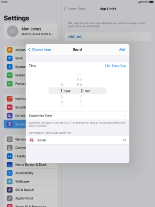Press Customise Days.
