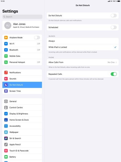 Press the indicator next to 