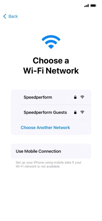 Press the required Wi-Fi network.