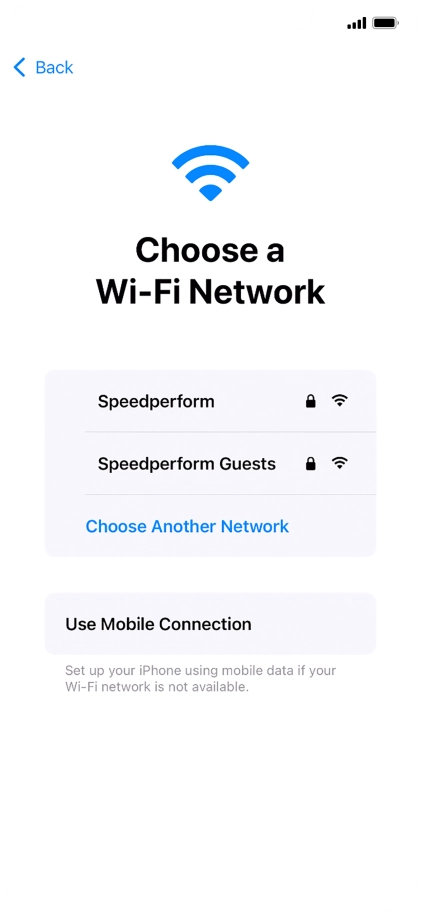 Press the required Wi-Fi network.