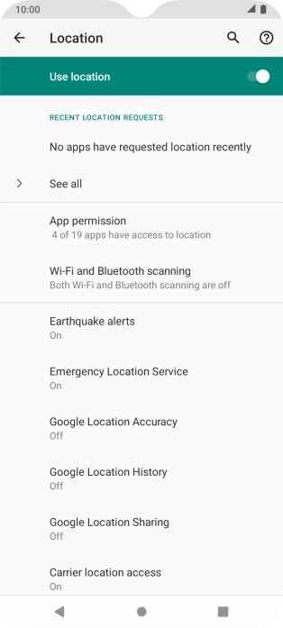 Press Google Location Accuracy.