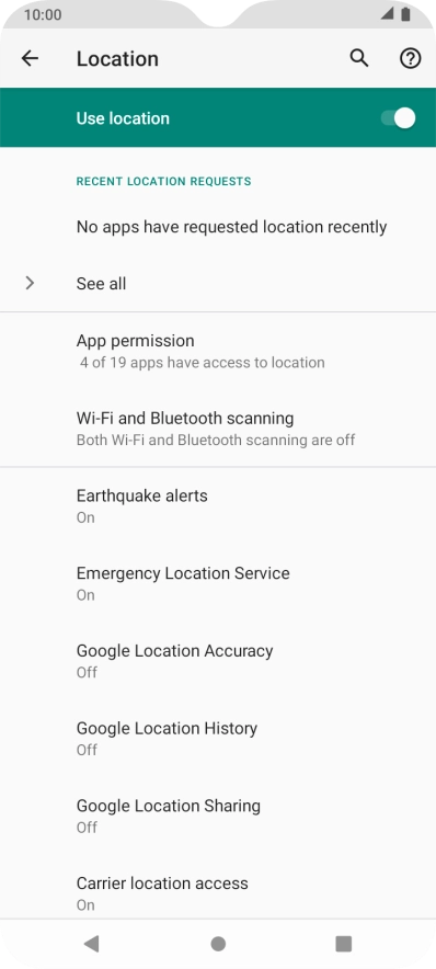 Press Google Location Accuracy.