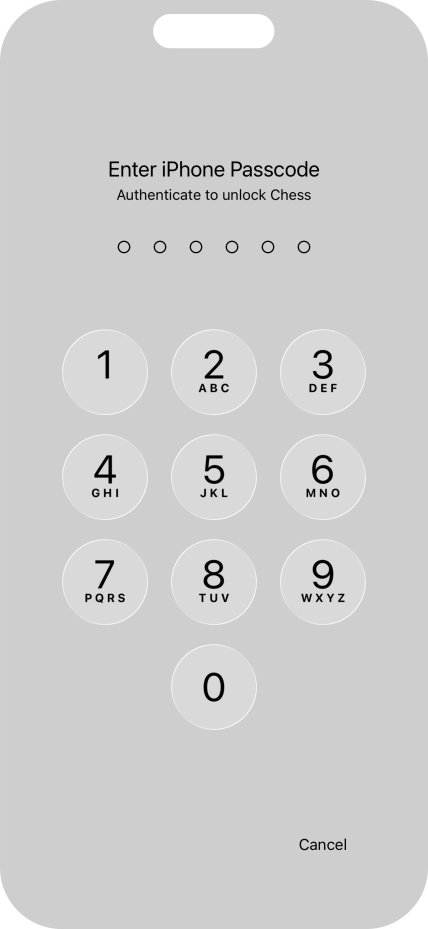 Use the phone lock code you created. The app is now no longer locked.