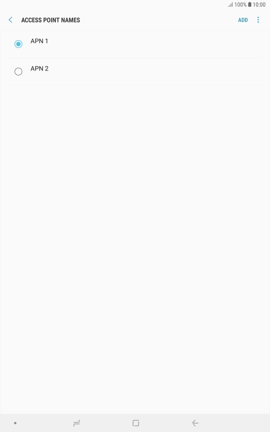Press the field next to the data connection to activate it.