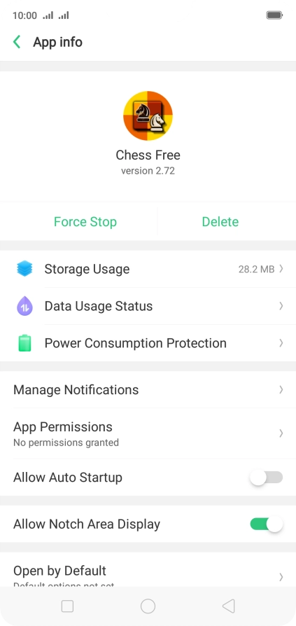 Press Storage Usage.