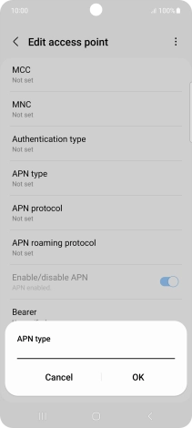 Key in default and press OK.