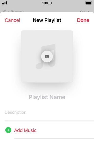 Press the text input field and key in a name for the playlist.