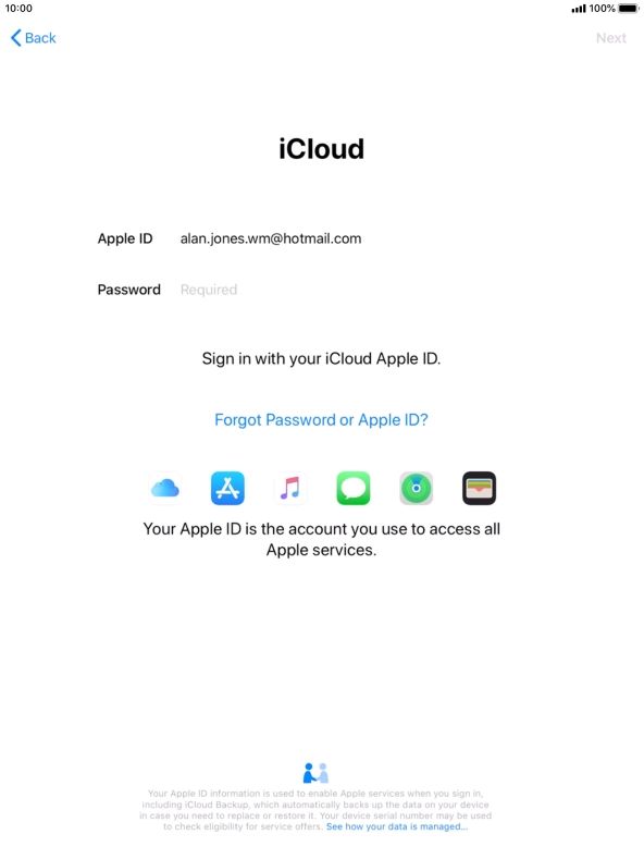 Press the field next to 