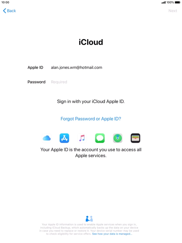 Press the field next to 