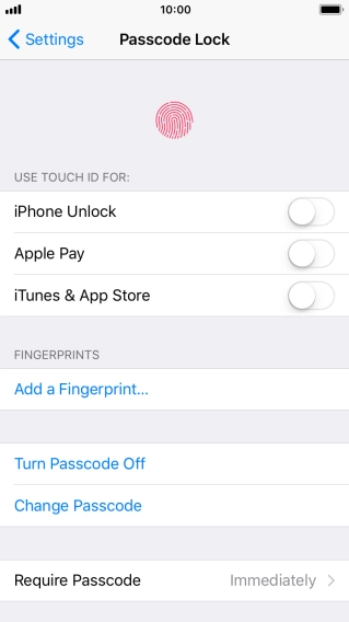 Press Turn Passcode Off and key in the phone lock code.