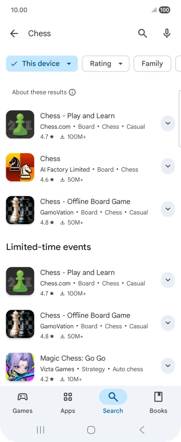 Press the required app. Press the required app.