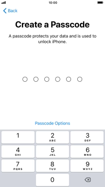 Press Passcode Options.