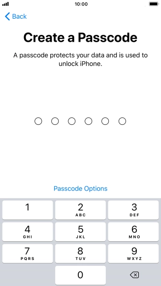 Press Passcode Options.