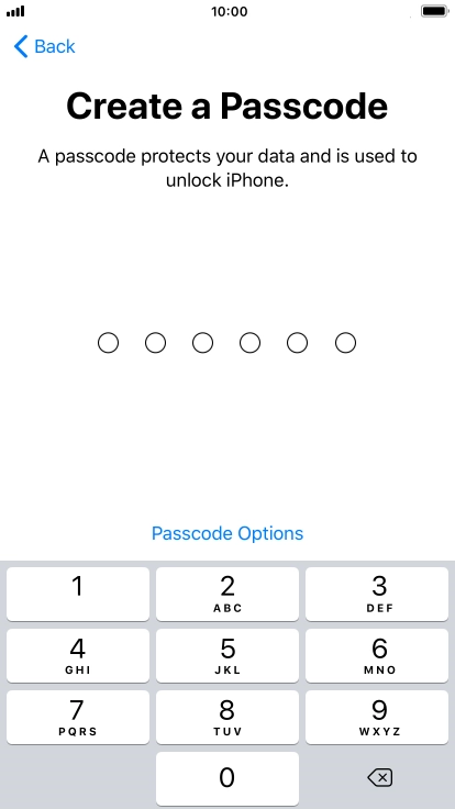 Press Passcode Options.