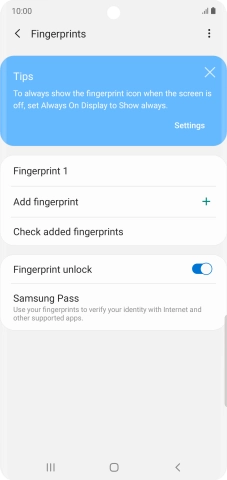 Press the indicator next to 