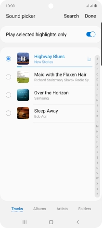 Once you've found a ring tone you like, press Done.