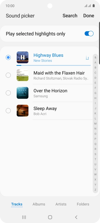 Once you've found a ring tone you like, press Done.