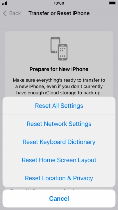 Press Reset All Settings.