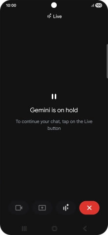 To resume the conversation, press the resume icon.