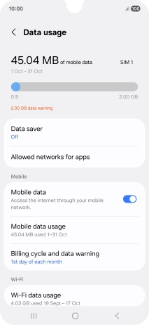 The total data usage is displayed.