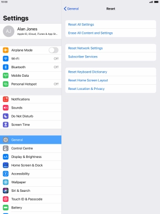 Press Reset All Settings. Press Reset All Settings.