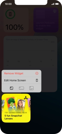 Press Remove Widget.