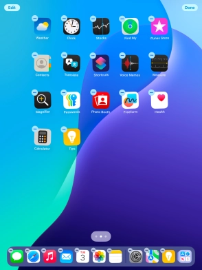 Press the home screen icon.