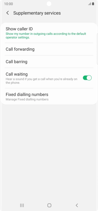 Press Call forwarding.