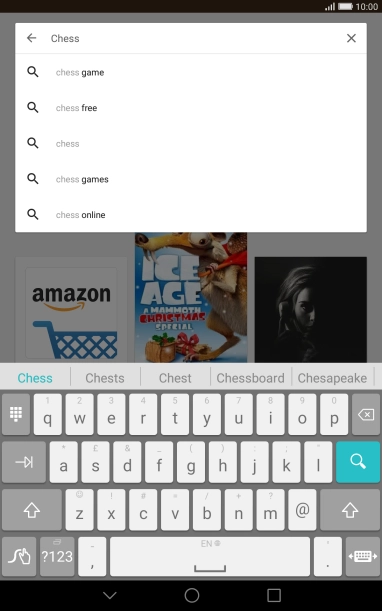 Key in the name or subject of the required app and press the search icon.