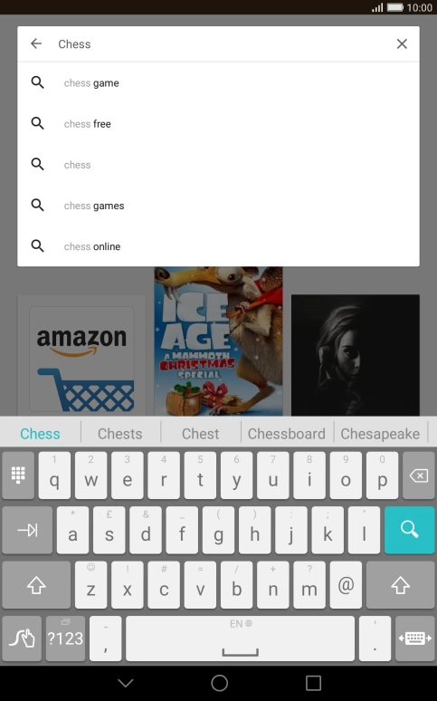 Key in the name or subject of the required app and press the search icon.