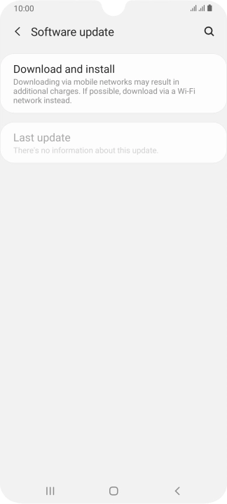 Press Download and install. If a new software version is available, it's displayed. Follow the instructions on the screen to update the phone software.