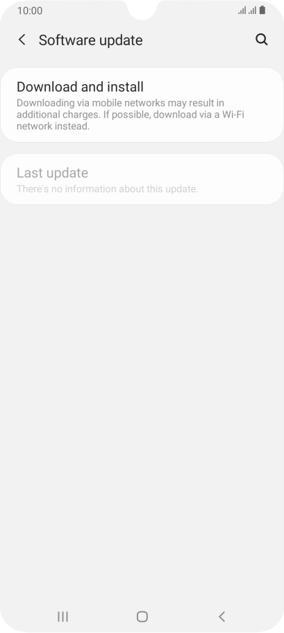 Press Download and install. If a new software version is available, it's displayed. Follow the instructions on the screen to update the phone software.