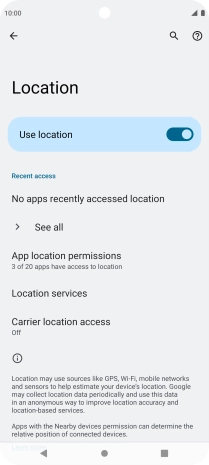 Press App location permissions.