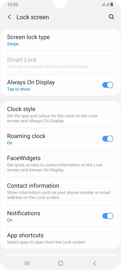 Press Screen lock type.