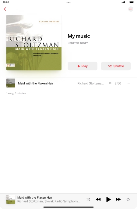 Press the song title.