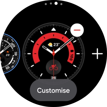 Press the required watch face. Press the required watch face.