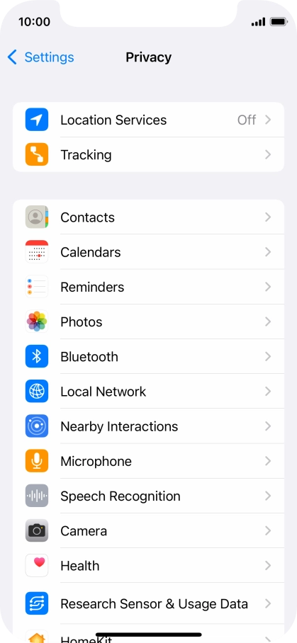 Press Location Services.
